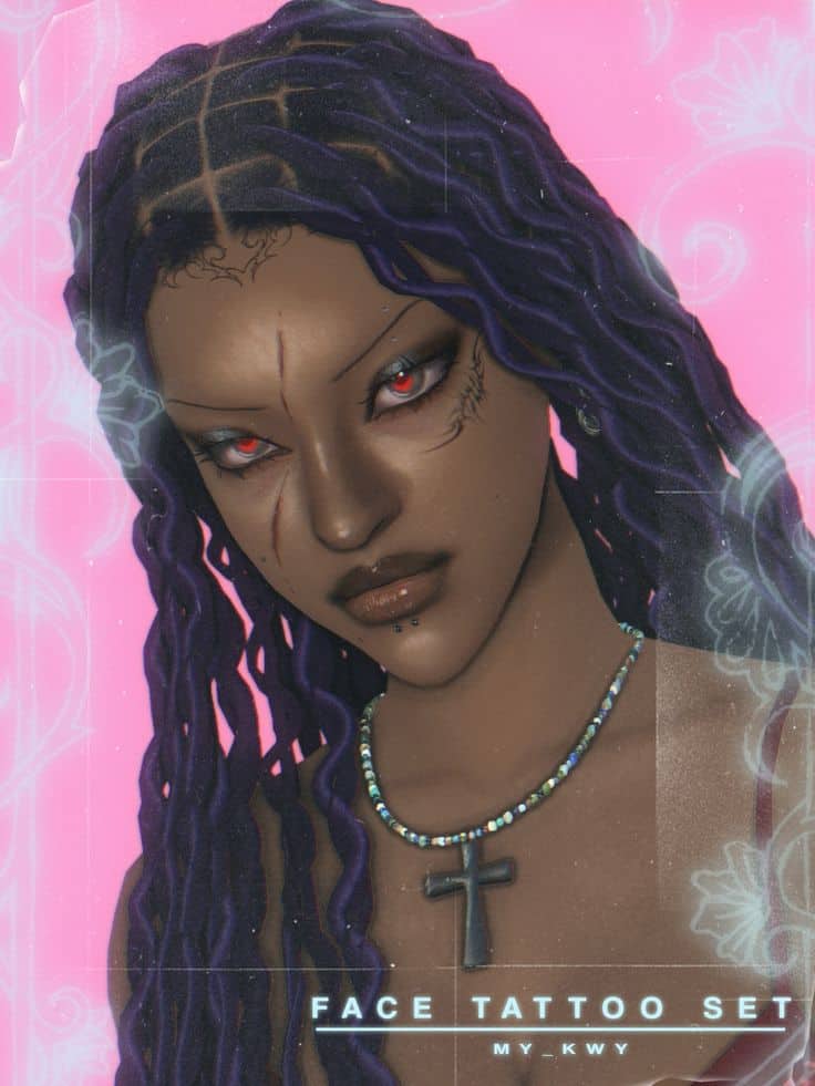 sims 4 face tattoos set