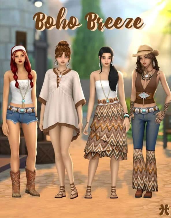 boho breeze sims 4 cc pack