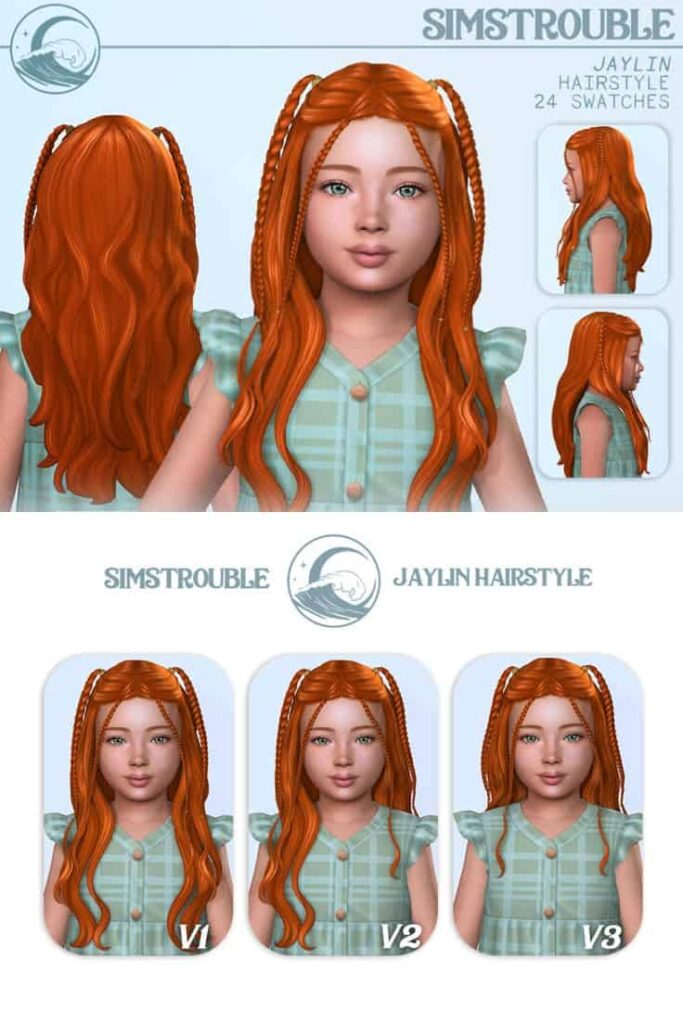 sims 4 kids braided hair cc