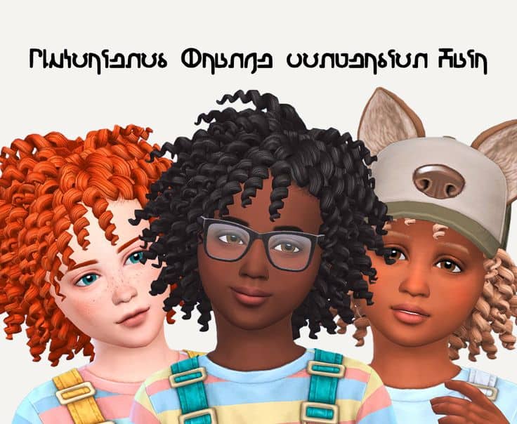 sims 4 kids curly hair cc
