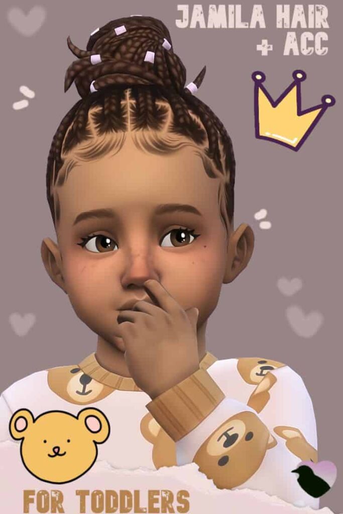 sims 4 toddler braided bun cc