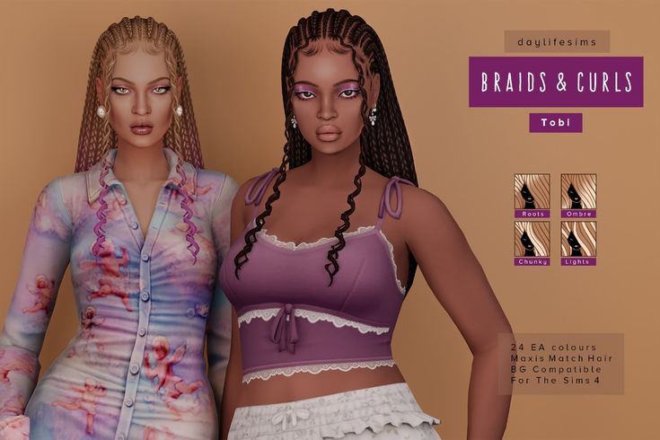 sims 4 long curly hair cc