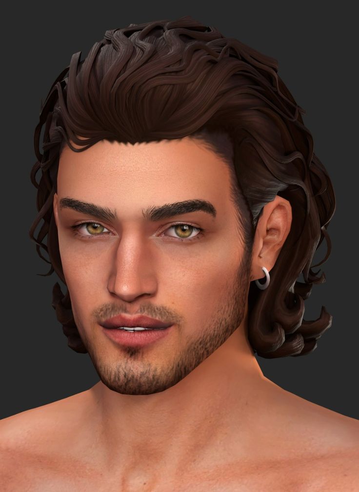 sims 4 male fluffy hair