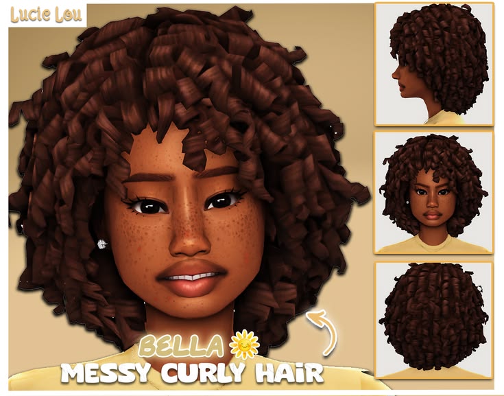sims 4 messy curly hair