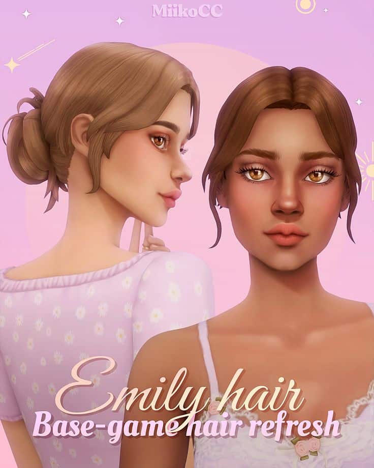 emily sims 4 bun hair