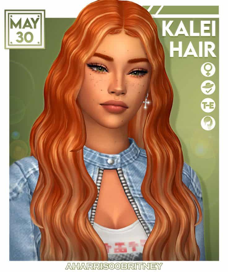 long wavy hair cc sims 4