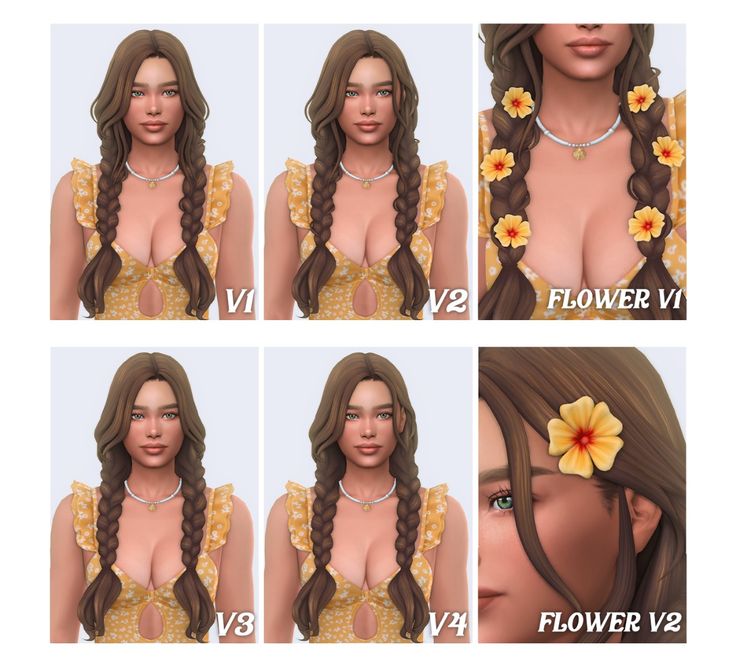 sims 4 braided pigtails cc
