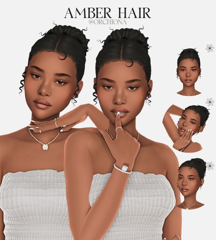 sims 4 bun cc hair