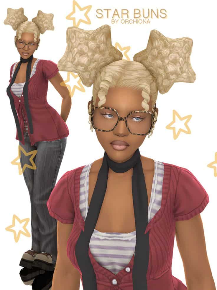 sims 4 buns cc hair