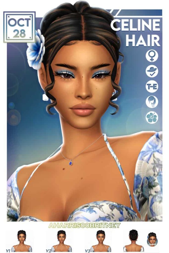 sims 4 celine hair cc