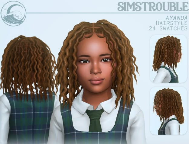 sims 4 child wavy locs cc