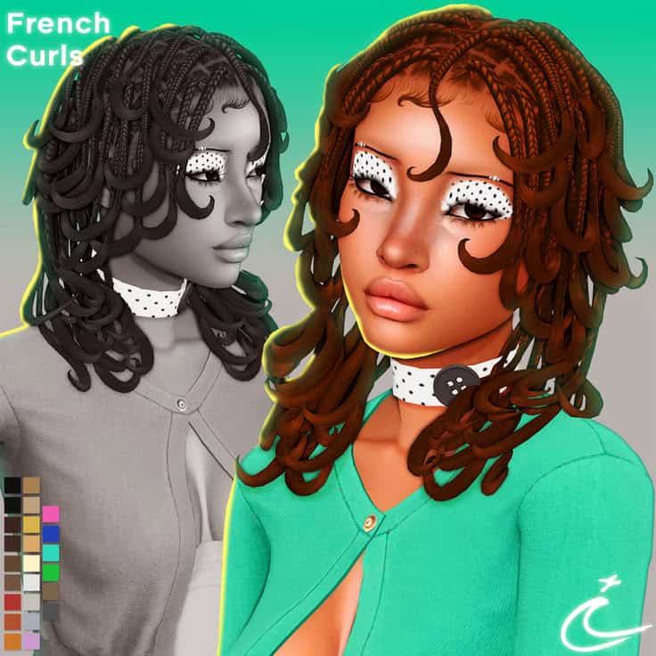 sims 4 curly braids cc