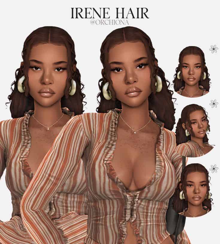 sims 4 curly ponytail cc