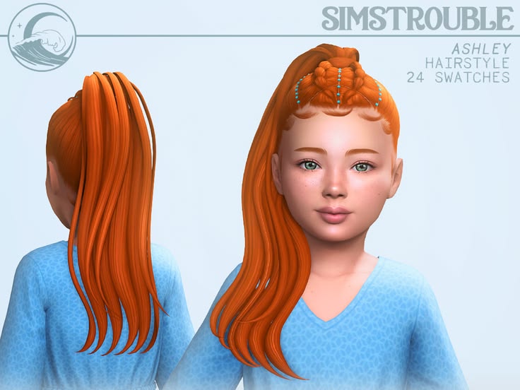 sims 4 kids ponytail cc
