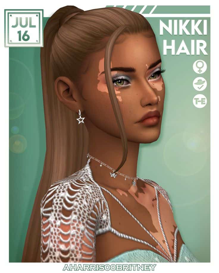 sims 4 long ponytail cc