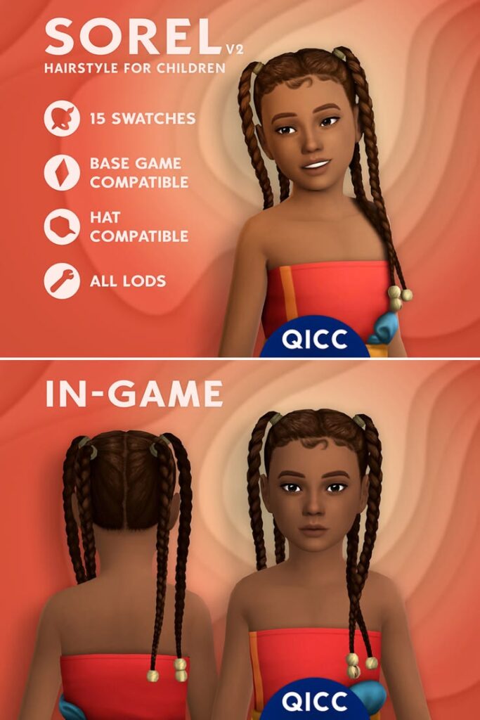 sims 4 twisted pigtails cc