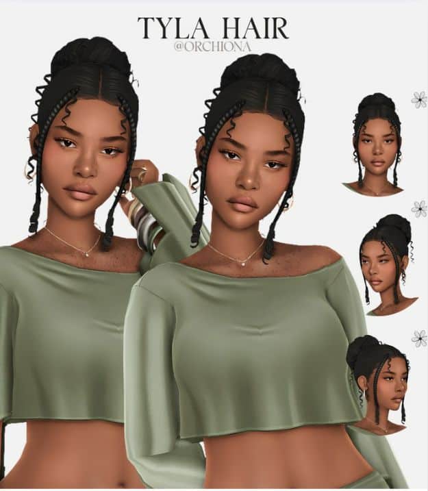 sims 4 updo bun hair cc
