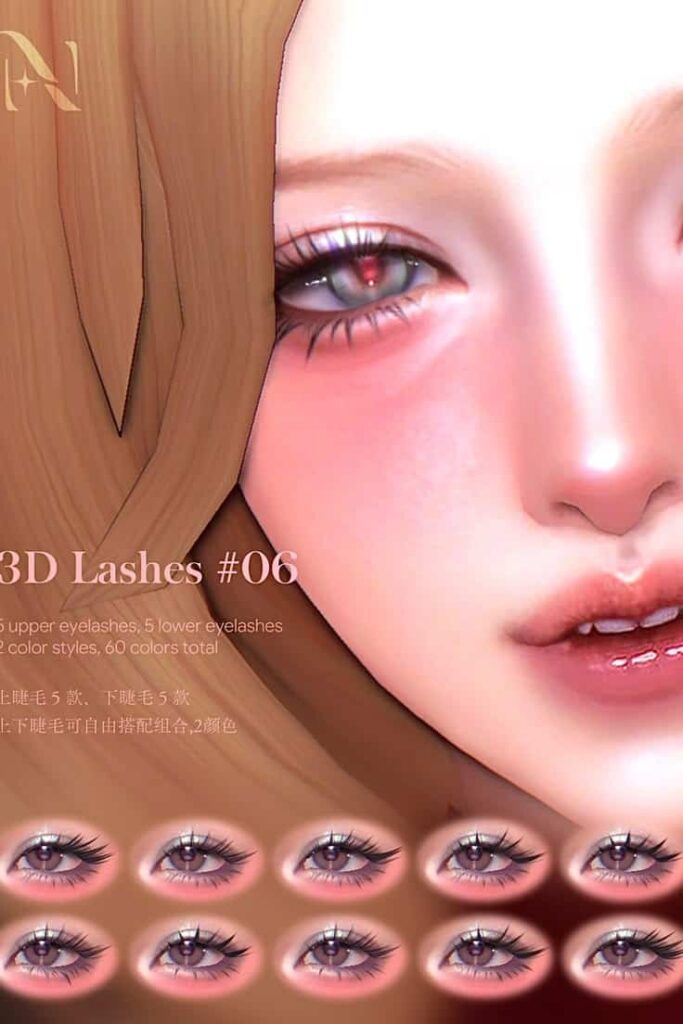 3d eyelashes cc set