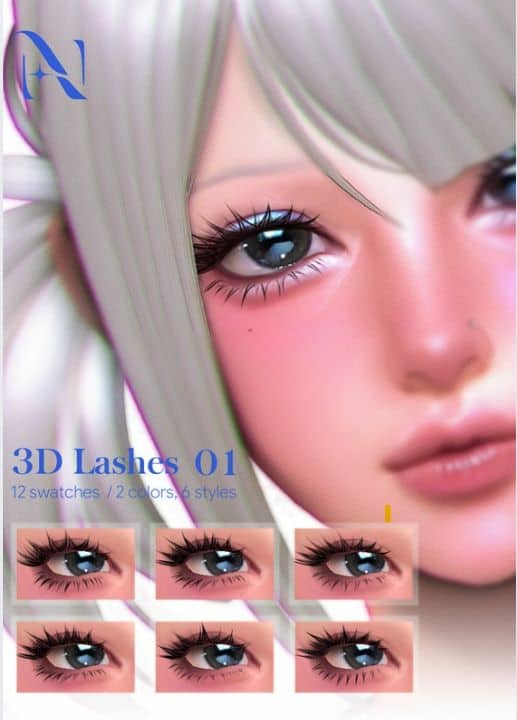 3d lashes sims 4