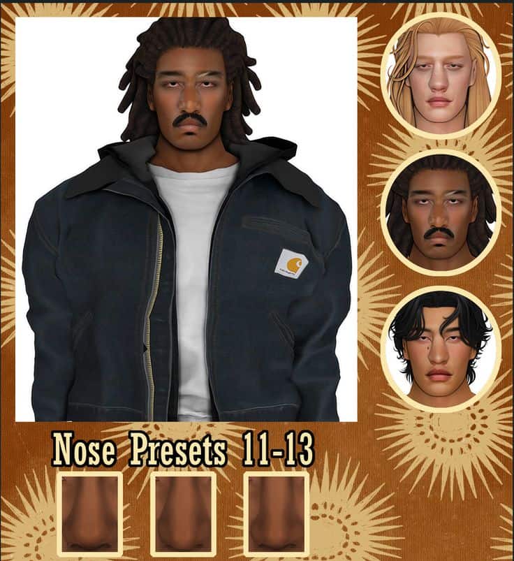 best nose presets for male sims