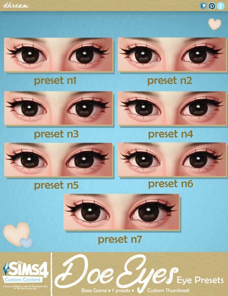 eye presets sims 4