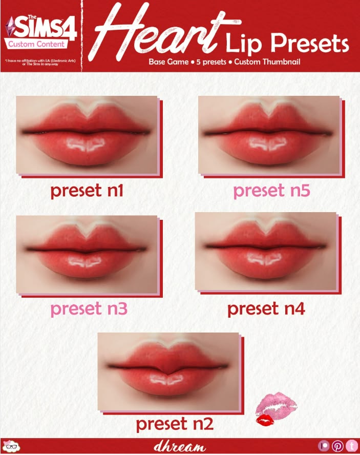 sims 4 heart lip presets