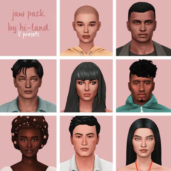 sims 4 jaw presets