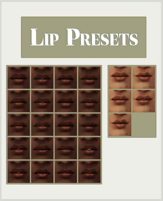 sims 4 more lip presets