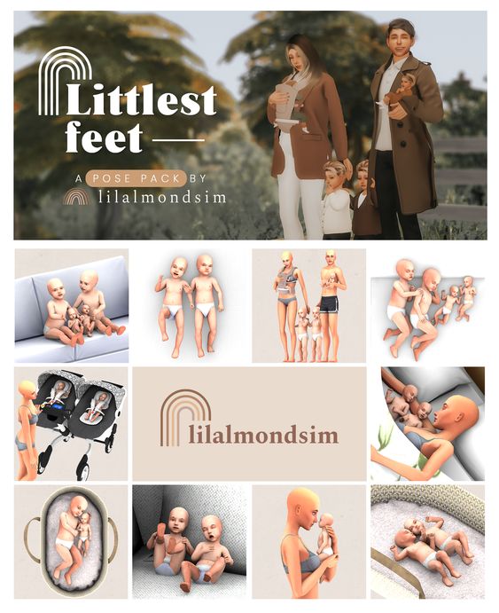 littlest feet sims 4 family pose pack