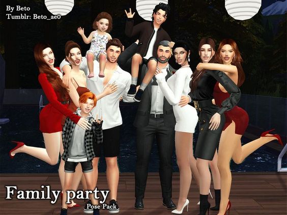 sims 4 family party pose pack