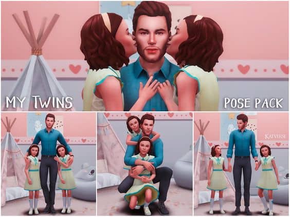 sims 4 family poses with twins