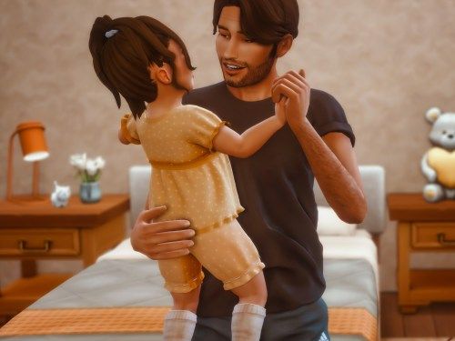 sims 4 father daughter family pose pack