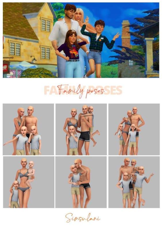 sims 4 funny family pose pack