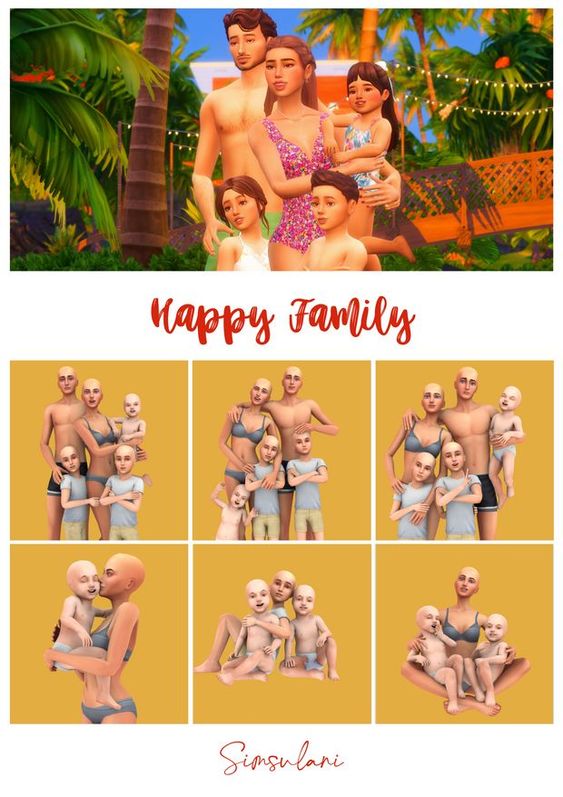 sims 4 happy family pose pack