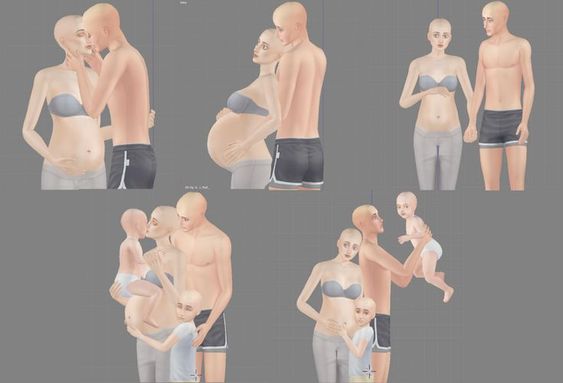 sims 4 pregnancy poses with family
