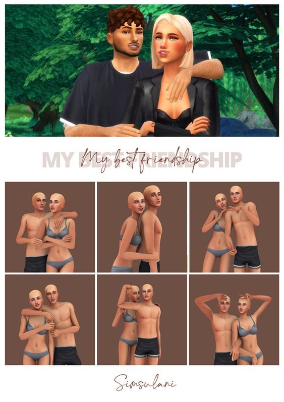 sims 4 best friend poses for 2