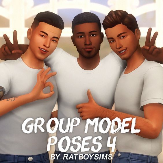 sims 4 male group model poses