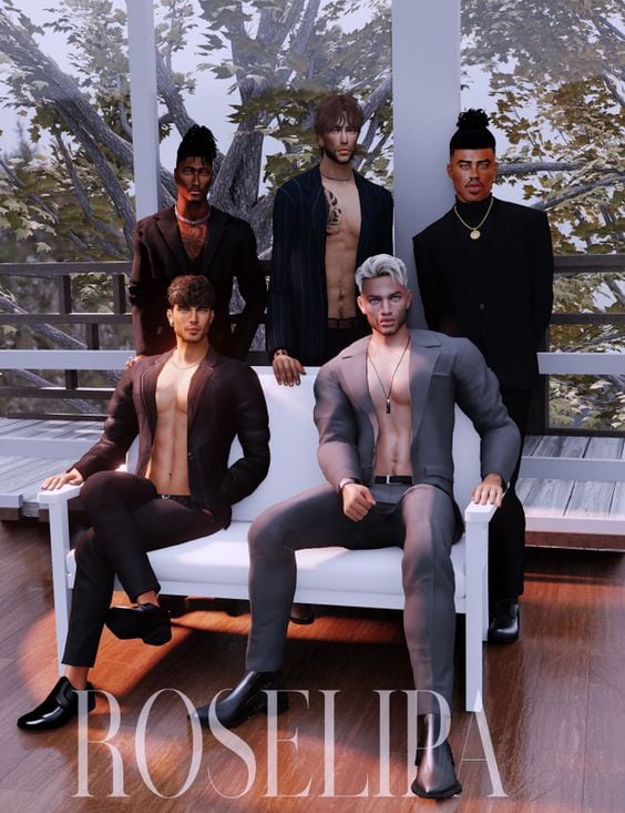 sims 4 male group poses