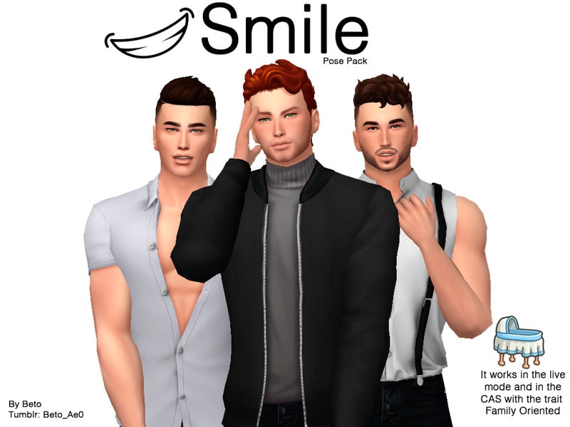 sims 4 male smile pose pack