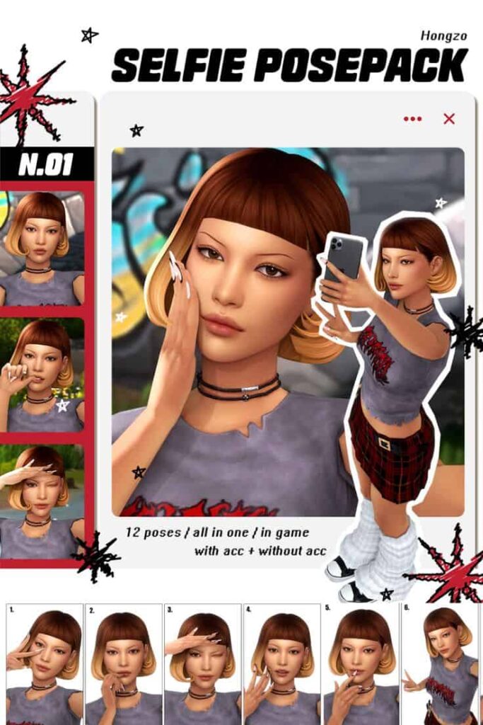 sims 4 selfie pose pack