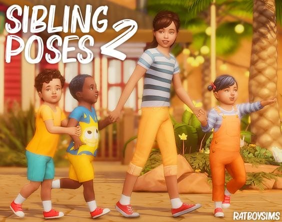 sims 4 toddler and child sibling poses