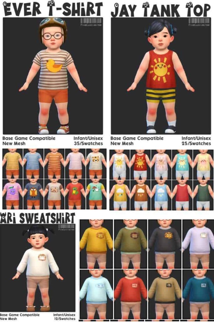 infant clothes cc pack
