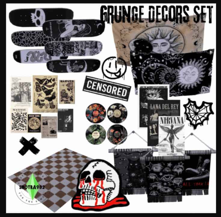sims 4 grunge decor set