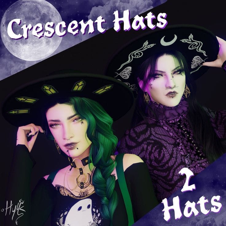 sims 4 Crescent Hats