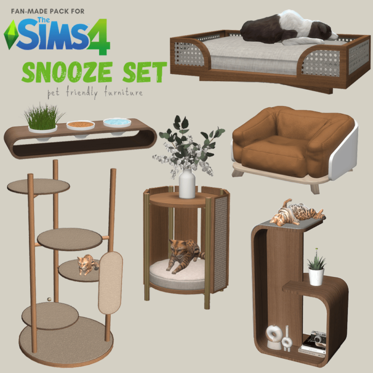 Sims 4 Pet CC 41 Maxis Match Pets (Bed, Furniture, and More!)