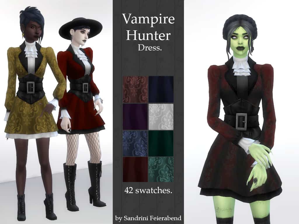 sims 4 vampire cc hunter dress