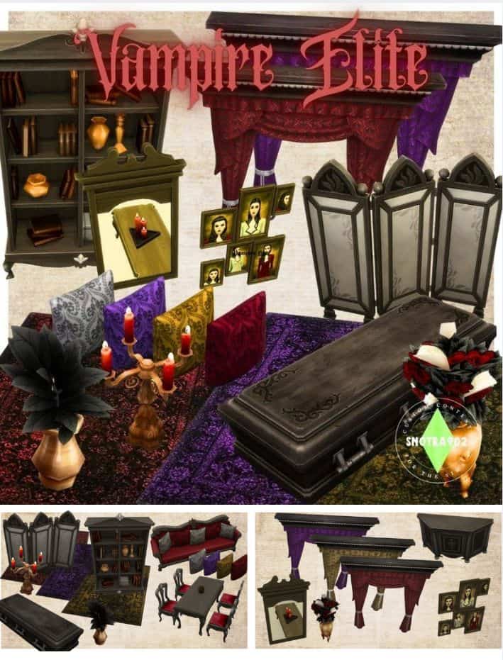 sims 4 vampire furniture cc pack