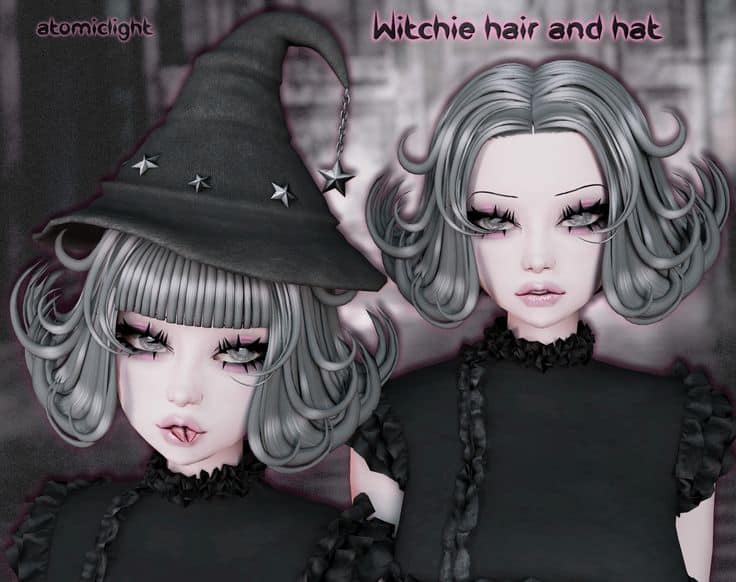 sims 4 witch hair and hat cc