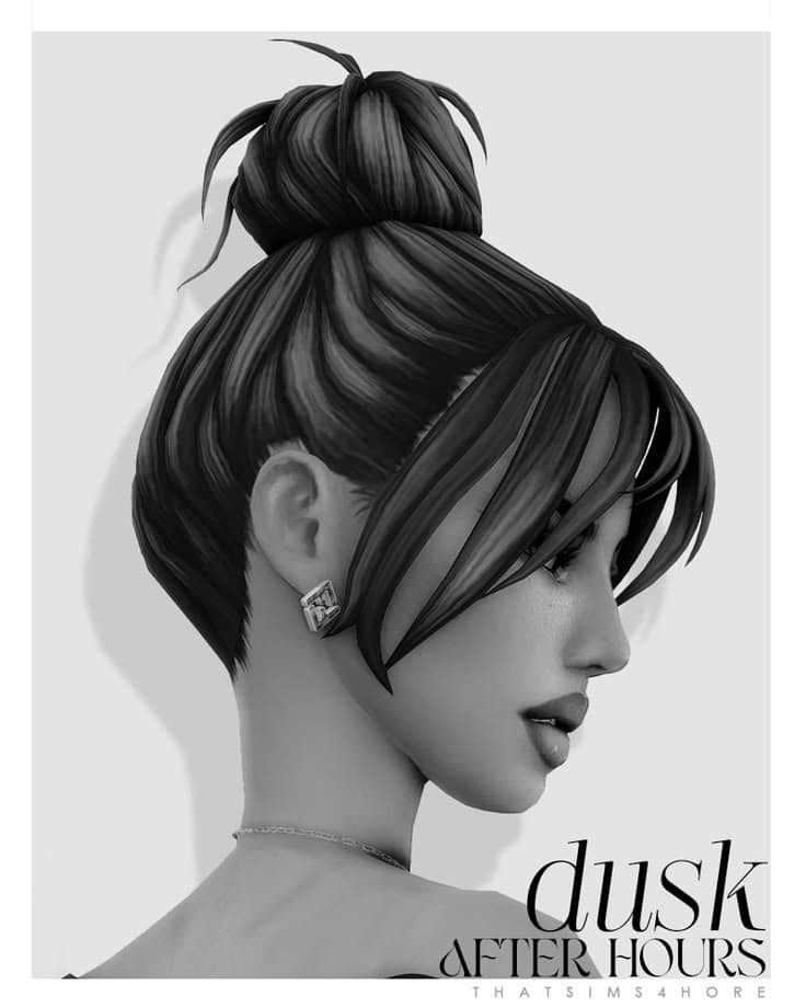 sims 4 high bun cc hair
