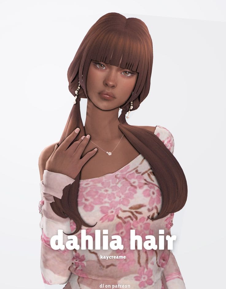 sims 4 low ponytail cc